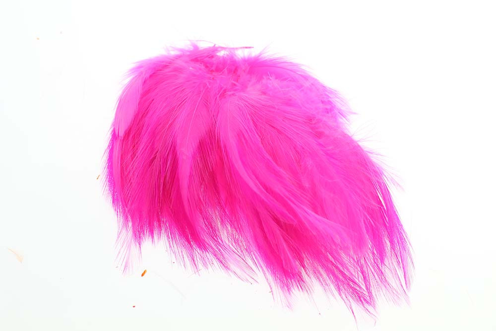 Fluorescerende Pink Hackler til Fluefiskeri