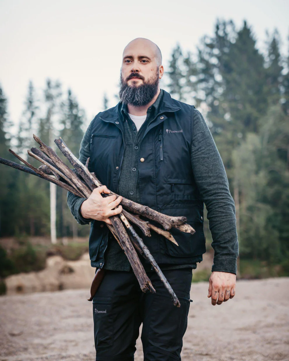 Pinewood Tiveden Vest - Lys Khaki Tilbud!