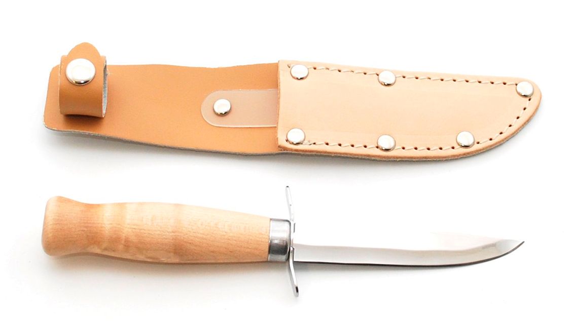 Klassisk Spejderkniv med Træskaft - Outdoor Tilbud